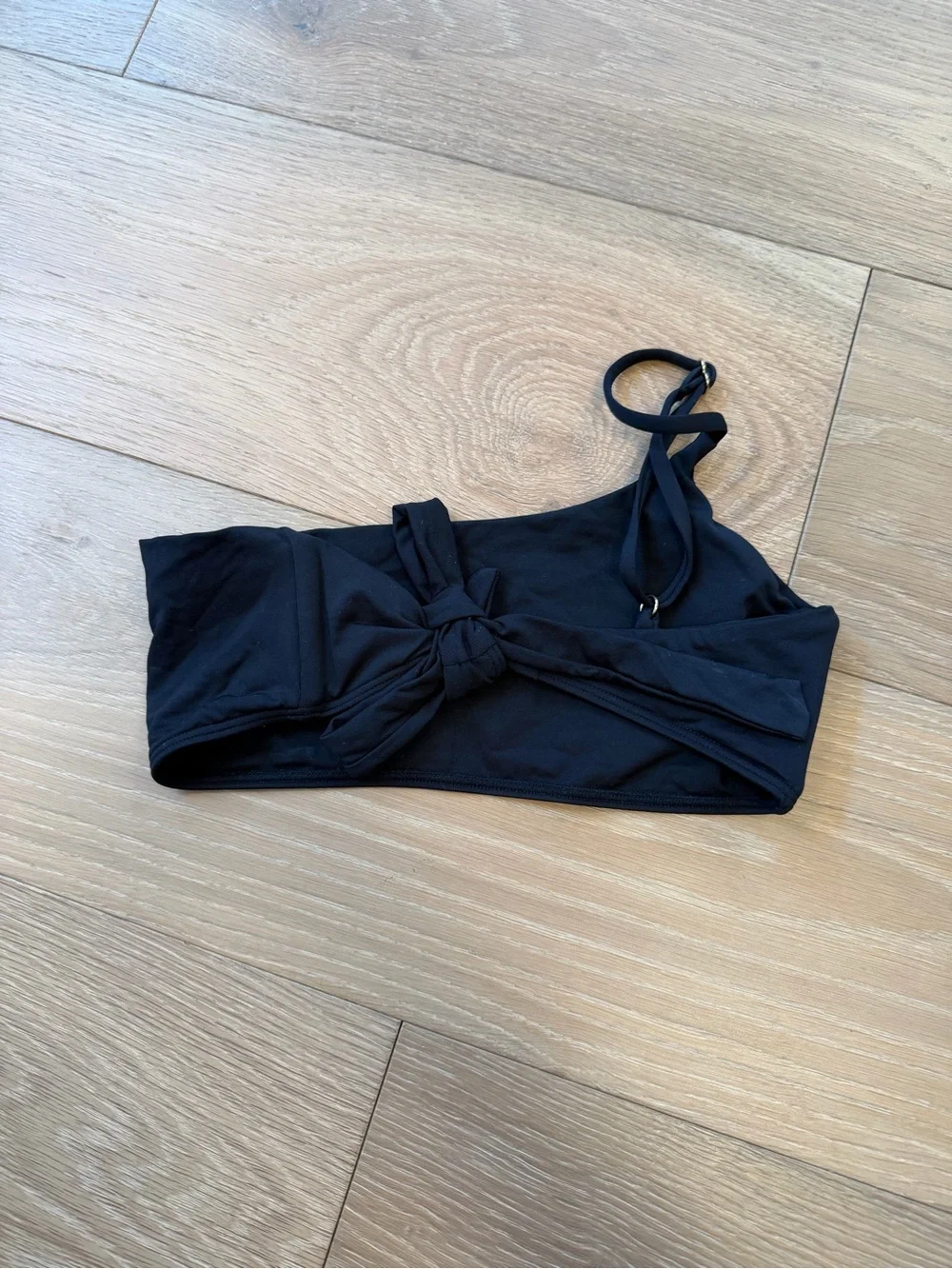 Monday Swimwear Black One-Shoulder swim top